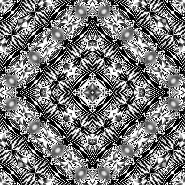 Design nahtlos monochrom wellenförmige dekorative Muster — Stockvektor