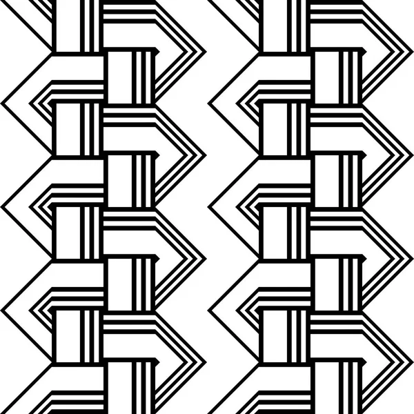 Diseño inconsútil patrón monocromo zigzag — Vector de stock