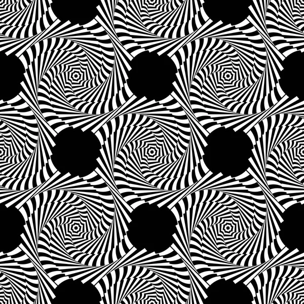 Design seamless monochrome illusion background — Stock Vector