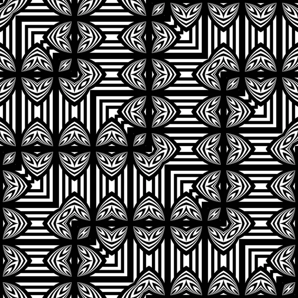 Design motif décoratif monochrome sans couture — Image vectorielle