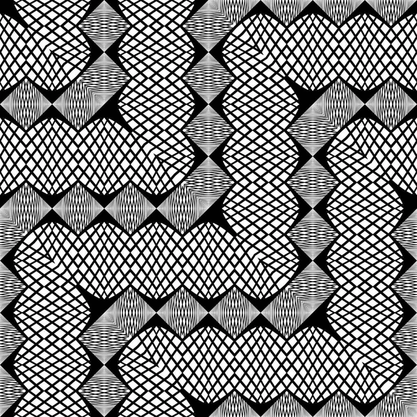 Design sem costura padrão geométrico monocromático — Vetor de Stock