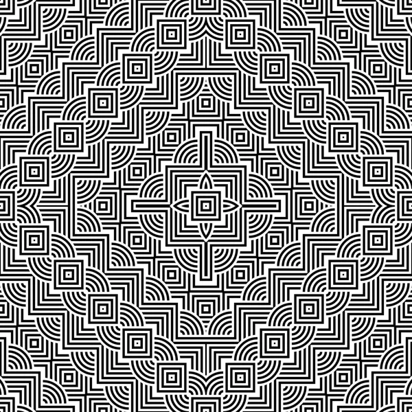 Ontwerp naadloze monochroom geometrische patroon — Stockvector