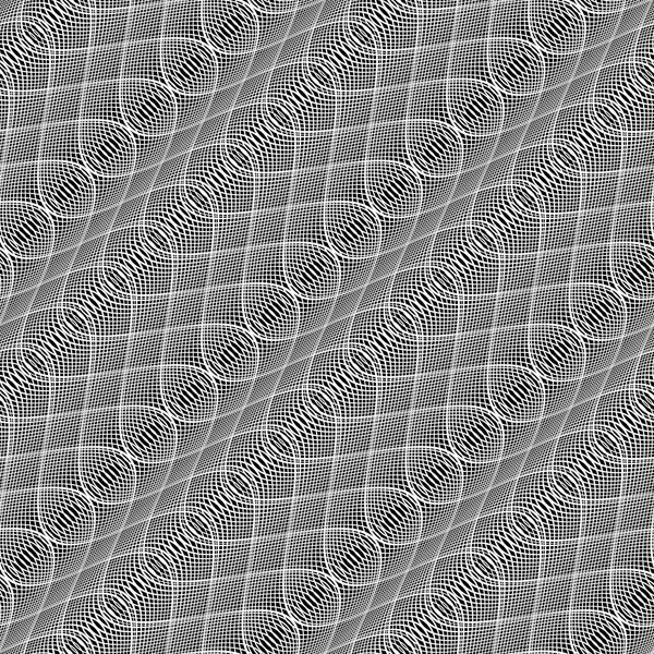 Sömlös monokrom viftande designmönster — Stock vektor