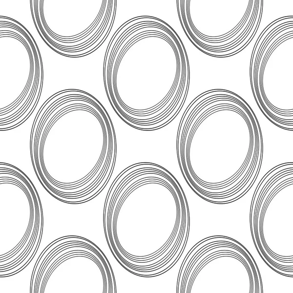 Naadloze monochroom ellips ontwerppatroon — Stockvector