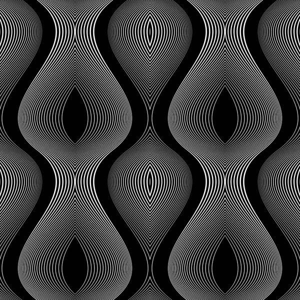 Diseño inconsútil patrón de ondulación monocromo — Vector de stock