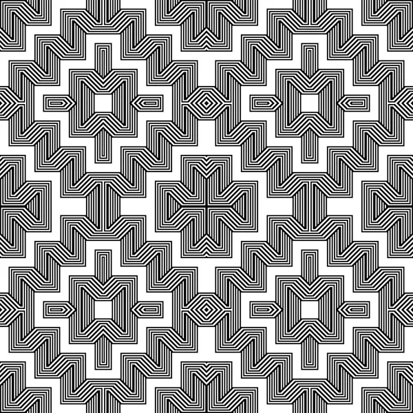 Diseño inconsútil patrón geométrico monocromo — Vector de stock