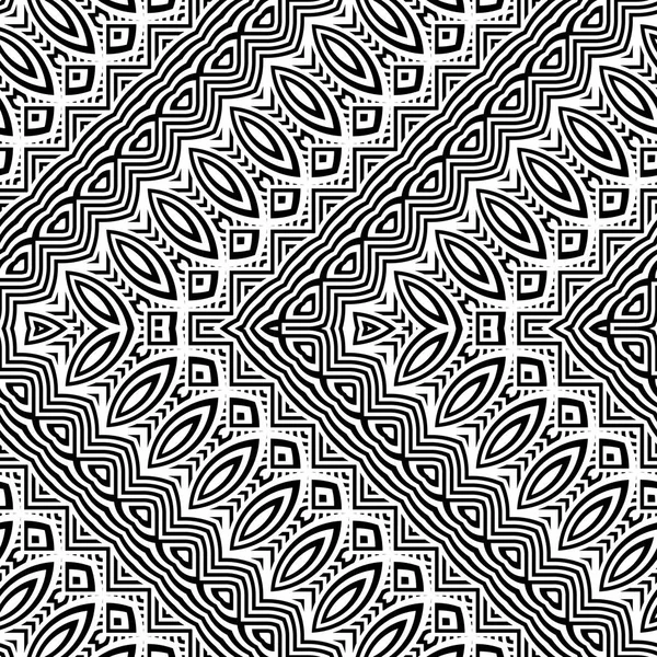 Diseño inconsútil patrón monocromo zigzag — Vector de stock