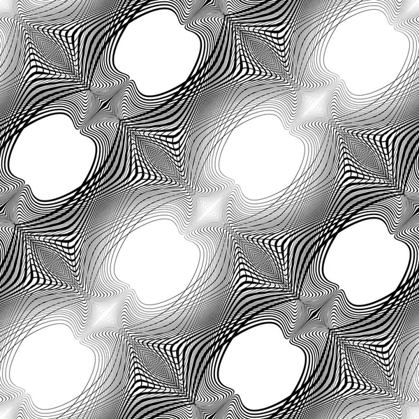 Design seamless monochrome waving pattern — Stock Vector