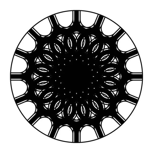 Desain elemen lingkaran dekoratif monokrom - Stok Vektor