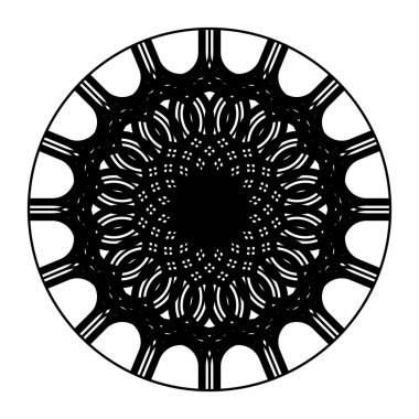 Monokrom dekoratif daire ögesi tasarla