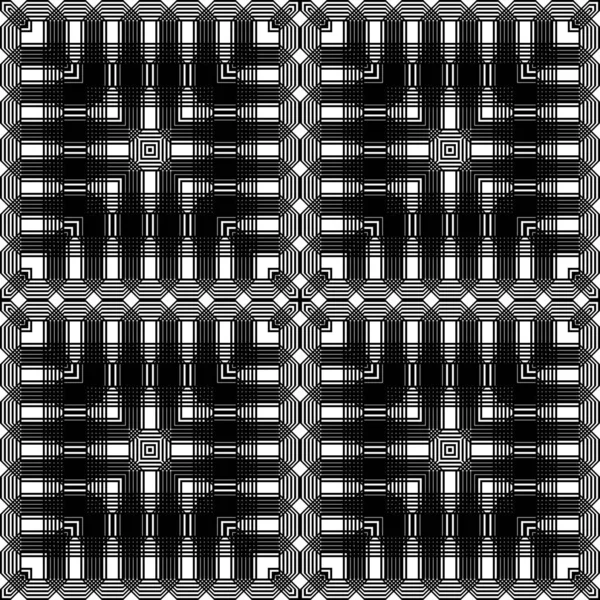 Ontwerp naadloze monochroom geometrische patroon — Stockvector