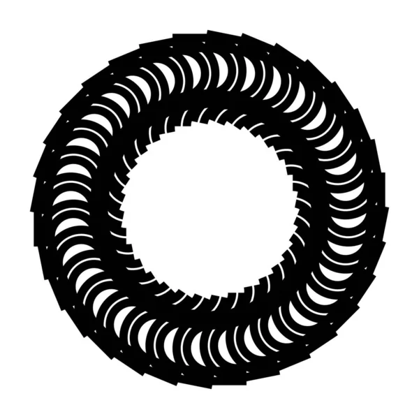 Элемент монохромного декоративного круга — стоковый вектор