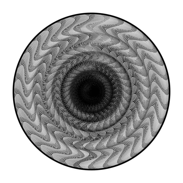 Conception monochrome élément de cercle décoratif — Image vectorielle
