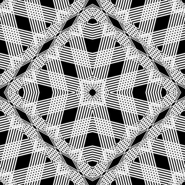 Diseño inconsútil patrón geométrico monocromo — Vector de stock