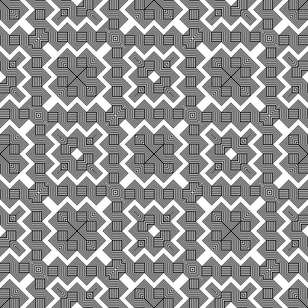 Diseño inconsútil patrón geométrico monocromo — Archivo Imágenes Vectoriales
