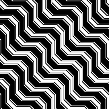 Kusursuz monokrom zigzag deseni tasarla. Soyut çizgili arka plan. Vektör sanatı
