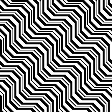 Kusursuz monokrom zigzag deseni tasarla. Soyut çizgili arka plan. Vektör sanatı