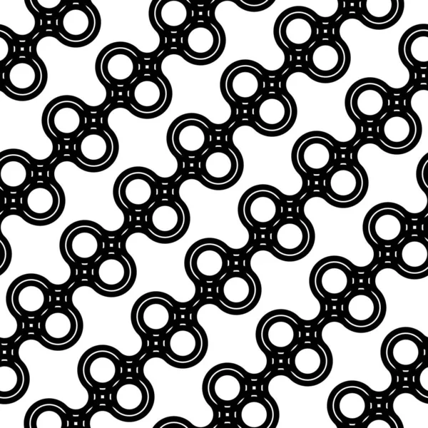 Design Zökkenőmentes Geometriai Dekoratív Mintázat Absztrakt Fekete Fehér Kör Háttere — Stock Vector