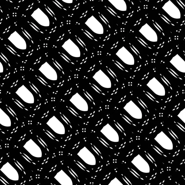Entwerfen Sie Nahtlose Gittermuster Abstrakter Monochrom Verschachtelter Hintergrund Vektorkunst — Stockvektor