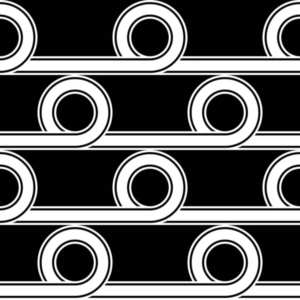 Diseño Patrón Geométrico Sin Costuras Fondo Abstracto Círculo Monocromo Arte — Vector de stock