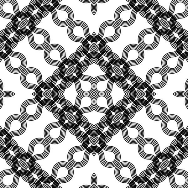 매끄럽지 기하학적 무늬를 설계하라 모노크롬 레이스 배경을 추상화하는 — 스톡 벡터