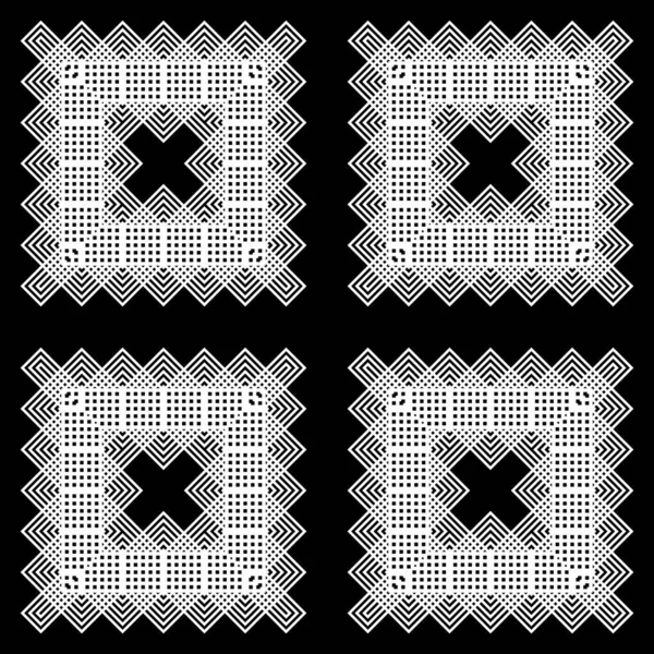 Design Motif Géométrique Monochrome Sans Couture Fond Réseau Abstrait Art — Image vectorielle