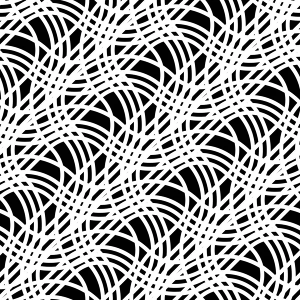 Entwerfen Sie Nahtlose Monochrom Verflochtene Muster Abstrakter Hintergrund Vektorkunst — Stockvektor