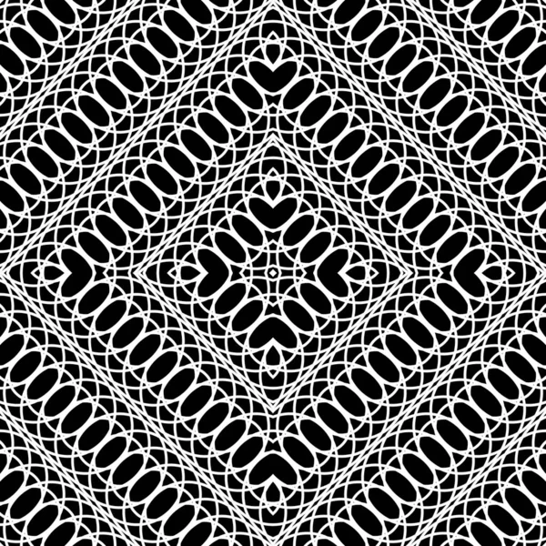 Design Nahtlos Monochrom Verflochtene Muster Abstrakter Streifenhintergrund Vektorkunst — Stockvektor