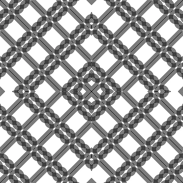 Entwerfen Sie Nahtlose Geometrische Muster Abstrakter Monochromer Spitzenhintergrund Vektorkunst — Stockvektor