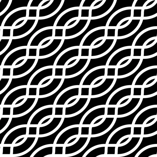 デザイン シームレスな白黒格子パターン インター レースされた背景を抽象化します ベクター アート — ストックベクタ