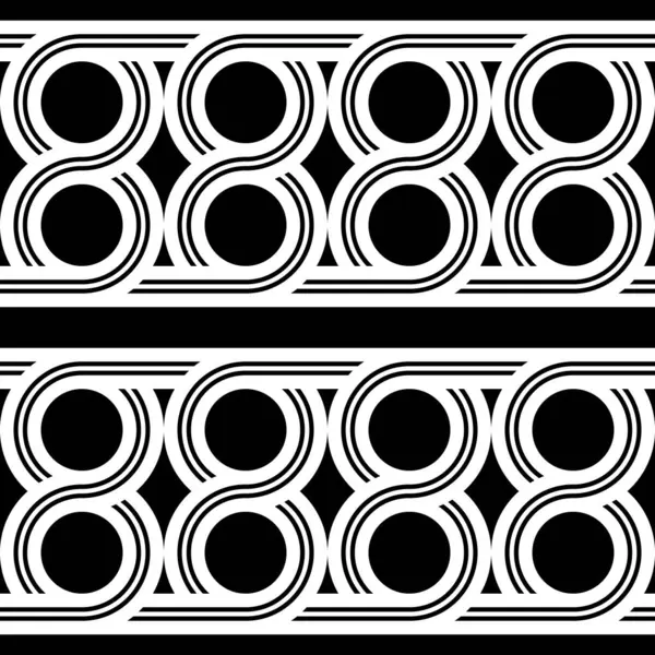 Разработайте Бесшовный Геометрический Узор Абстрактный Монохромный Фон Круга Векторное Искусство — стоковый вектор