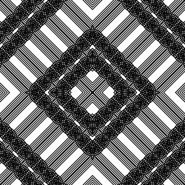 Dekoratif desenli tasarım. Soyut monokrom dantelli arka plan. Vektör sanatı