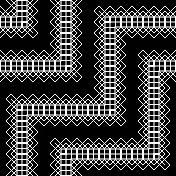 Conception Motif Grille Monochrome Sans Couture Résumé Fond Zigzag Art — Image vectorielle