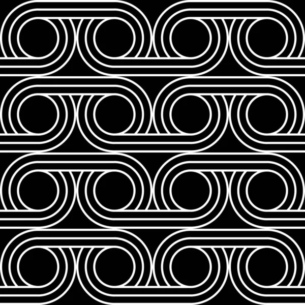 Ontwerp Naadloos Geometrisch Patroon Abstracte Monochrome Cirkel Achtergrond Vectorkunst — Stockvector