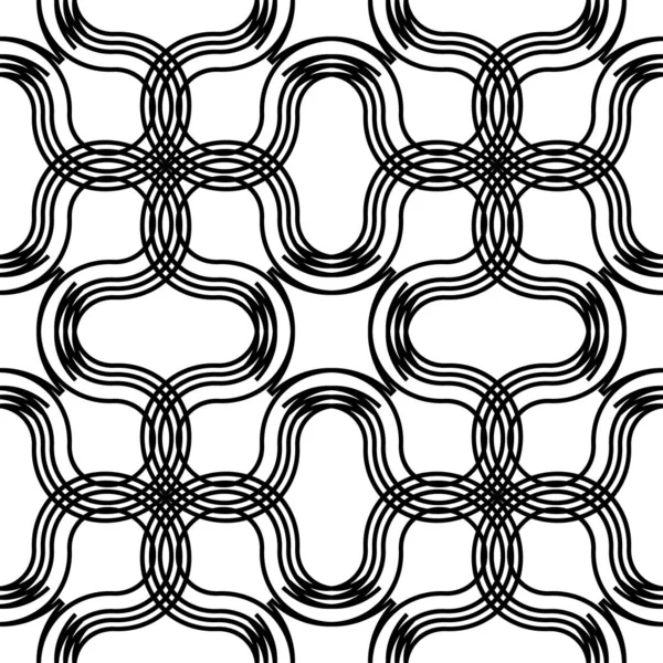Design Seamless Monochrome Grid Pattern Abstract Interlaced Background Vector Art — Stock Vector