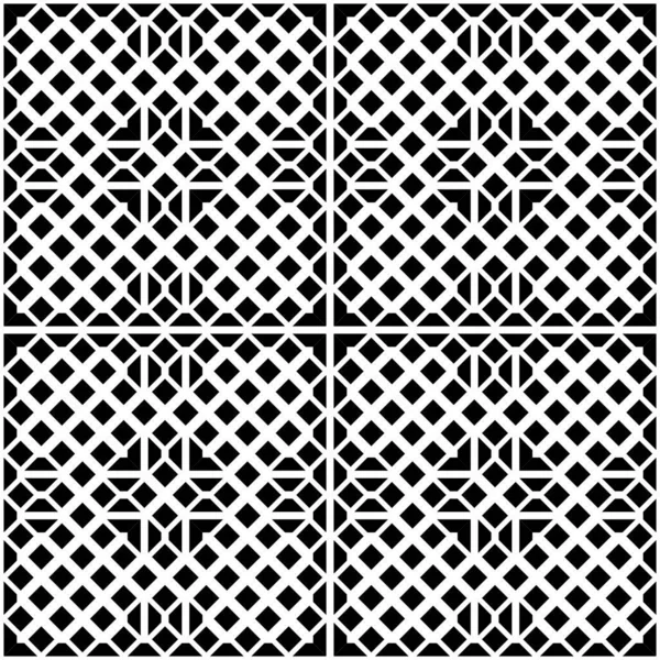Diseño Inconsútil Patrón Rejilla Monocromática Fondo Geométrico Abstracto Arte Vectorial — Archivo Imágenes Vectoriales