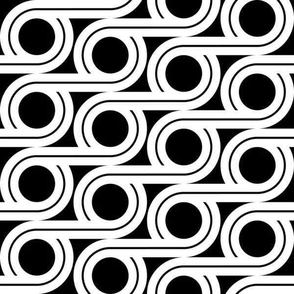 Design Motif Géométrique Sans Couture Résumé Fond Cercle Monochrome Art — Image vectorielle