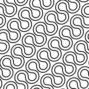 Kusursuz el sallama deseni tasarla. Soyut monokrom çizgili arka plan. Vektör sanatı