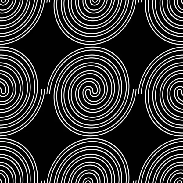 Design Seamless Spiral Pattern Abstract Monochrome Background Vector Art Gradient — Stock Vector