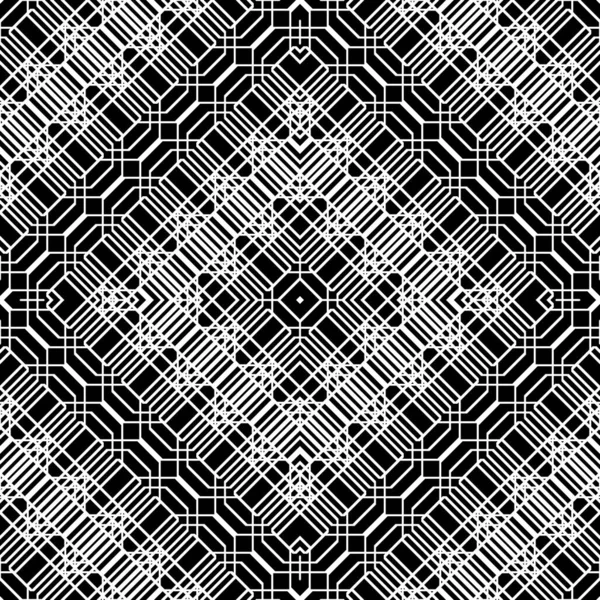 Diseño Inconsútil Patrón Geométrico Monocromo Fondo Rejilla Abstracto Arte Vectorial — Archivo Imágenes Vectoriales