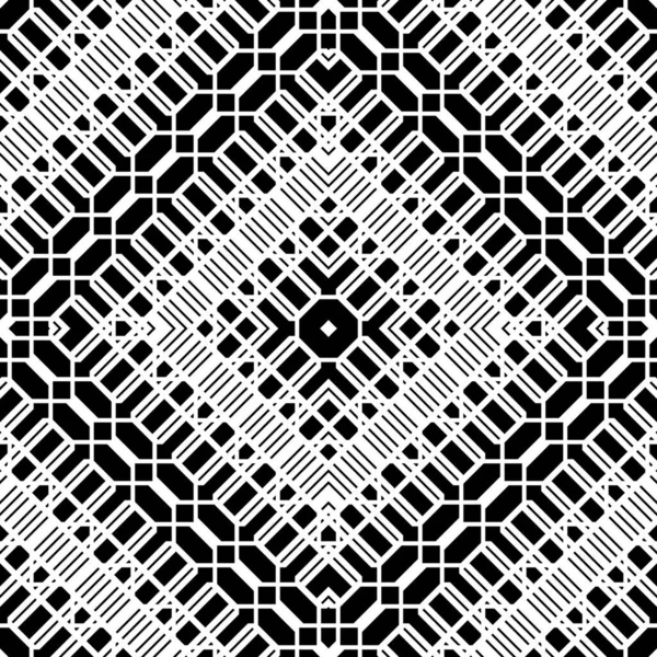 Naadloze Monochroom Geometrische Ontwerppatroon Abstract Achtergrond Raspen Vector Kunst — Stockvector