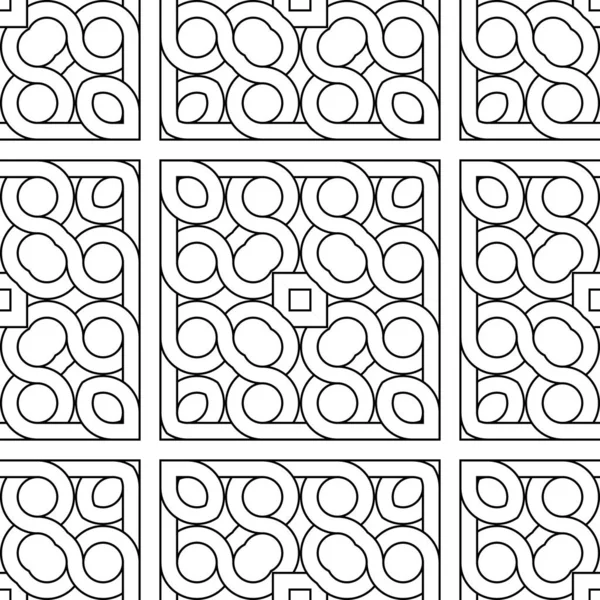 Design Senza Soluzione Continuità Modello Geometrico Astratto Sfondo Quadrato Monocromatico — Vettoriale Stock