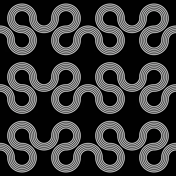 Diseño Patrón Ondulación Sin Costuras Fondo Zigzag Monocromo Abstracto Arte — Archivo Imágenes Vectoriales