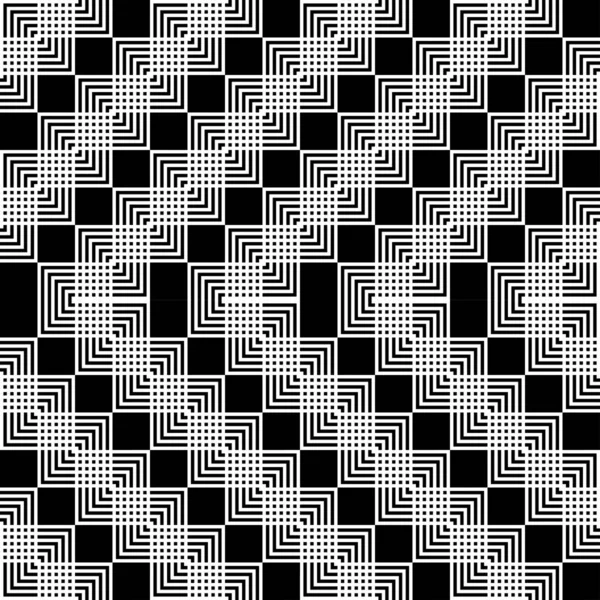Design Seamless Monochrome Grid Pattern Abstract Zigzag Background Vector Art — Stock Vector