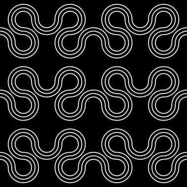 Kusursuz el sallama deseni tasarla. Soyut tek renkli zikzak arkaplanı. Vektör sanatı