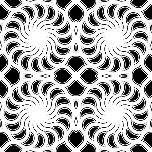 Design Seamless Spiral Twisted Backdrop Abstract Monochrome Decorative Background Vector — Stock Vector
