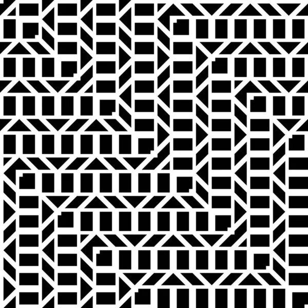 Conception Motif Grille Monochrome Sans Couture Résumé Fond Zigzag Art — Image vectorielle