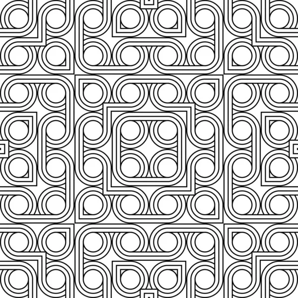 Entwerfen Sie Nahtlose Geometrische Muster Abstrakter Monochromer Hintergrund Vektorkunst — Stockvektor