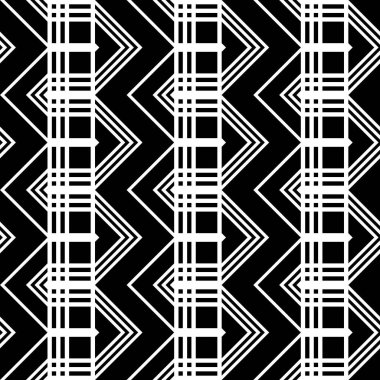 Tasarım dikişsiz tek renkli ızgara deseni. Soyut zikzak geometrik arka plan. Vektör sanatı