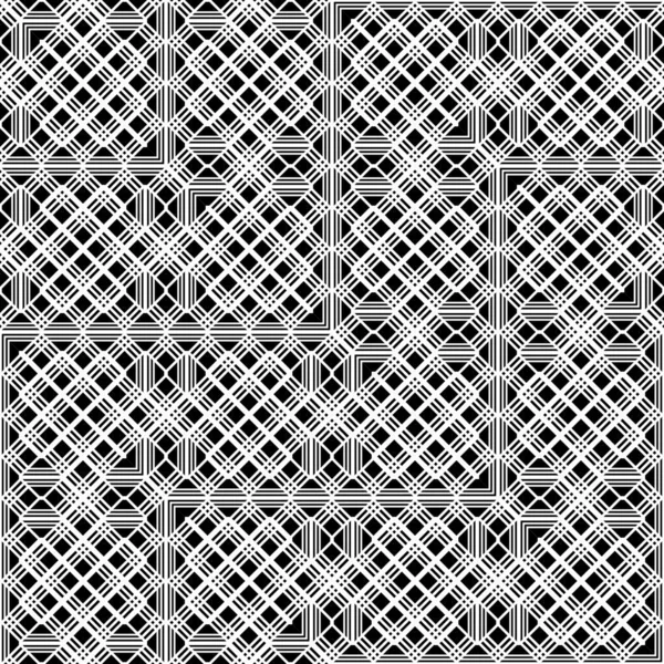 Diseño Inconsútil Patrón Geométrico Monocromo Fondo Rejilla Abstracto Arte Vectorial — Archivo Imágenes Vectoriales